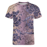 Embossed Flower Pattern Cotton T-Shirt 6