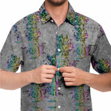 Embossed Rainbow Velvet Button Down Shirt 2