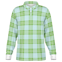 Lemon Water Plaid Long Sleeve Polo