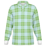 Lemon Water Plaid Long Sleeve Polo