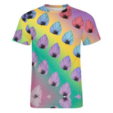 Gradient Leaves Pattern Cotton T-Shirt 10