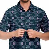 Midnight Orchid Wave Circle Button Down