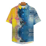 Zebras on Acid Faux Linen Button Down Shirt with chest pocket