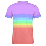 Rainbow Color Palette Stripes Cotton T-shirt