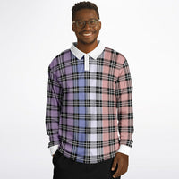 Color Palette Plaid Long Sleeve Polo Shirt