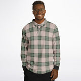 Pineapple Plaid Long Sleeve Polo