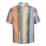 Tribal Pattern Faux Linen Shirt with pocket 10
