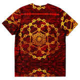 Red and Gold Geometric T-shirt