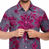 Embossed Lavender Velvet Button Down Shirt 4