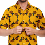 Pumpkin Witch Hat Button Down