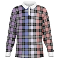 Color Palette Plaid Long Sleeve Polo Shirt