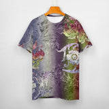 Embossed Streak Pattern Cotton T-Shirt 4