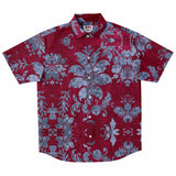 Embossed Red Velvet Button Down Shirt 2