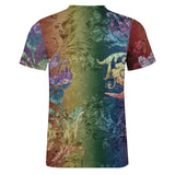 Embossed Streak Pattern Cotton T-Shirt 3