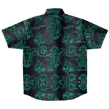 Embossed Teal Velvet Button Down Shirt 6