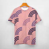 Unisex Half Rainbow Pattern Big Print Cotton T-Shirt