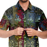 Linen Pattern Embossed Button Down Shirt 10