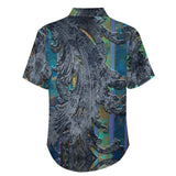 Embossed Rustic Design Faux Linen Button Down Shirt with Chest Pocket 4
