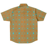 Bronze Turquoise Wave Circle Button Down