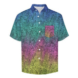 Gradient Texture Pattern Faux Linen Button Down Shirt with chest pocket 19
