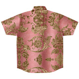 Embossed Gold Velvet Button Down Shirt 9