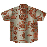 Embossed Russet Velvet Button Down Shirt 4
