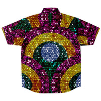 Mosaic Rainbow Pattern Button Down Shirt