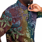 Embossed Rainbow Short Sleeve Button Down Shirt 4