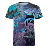 Embossed Flower Pattern Cotton T-Shirt