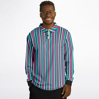 Multicolor Striped Long Sleeve Polo