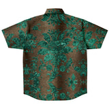 Embossed Teal Velvet Button Down Shirt 9