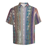 Tribal Pattern Faux Linen Shirt with pocket 9
