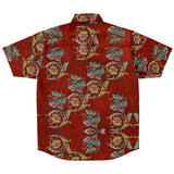 Embossed Red Velvet Button Down Shirt