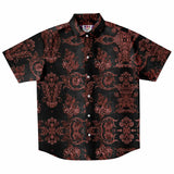 Embossed Russet Velvet Button Down Shirt 6