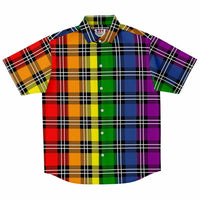 Rainbow Plaid Button Down Shirt