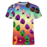 Gradient Leaves Pattern Cotton T-Shirt 14