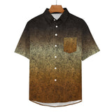 Gradient Texture Pattern Faux Linen Button Down Shirt with chest pocket 4