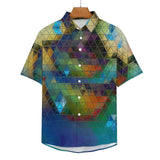 Drowned World Faux Linen Button Down Shirt with chest pocket