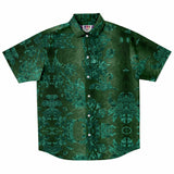 Embossed Teal Velvet Button Down Shirt 8