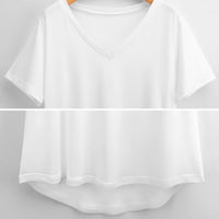 Tortoise Shell Wide Low Cut V-neck T-Shirt