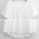 Tortoise Shell Wide Low Cut V-neck T-Shirt