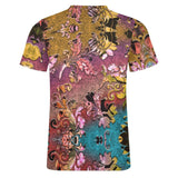 Embossed Botanical pattern cotton t-shirt 2