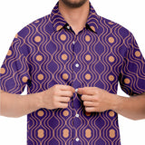 Violet Dahlia Wave Circle Button Down