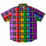 9 Color Rainbow Plaid Button Down Shirt