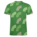 Unisex Half Rainbow Pattern Big Print Cotton T-Shirt