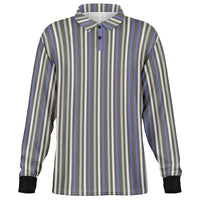 Multicolor Striped Long Sleeve Polo