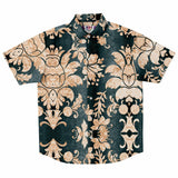 Embossed Champagne Velvet Button Down Shirt 10
