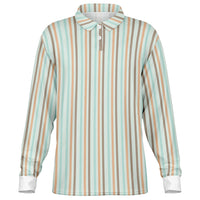 Multicolor Striped Long Sleeve Polo