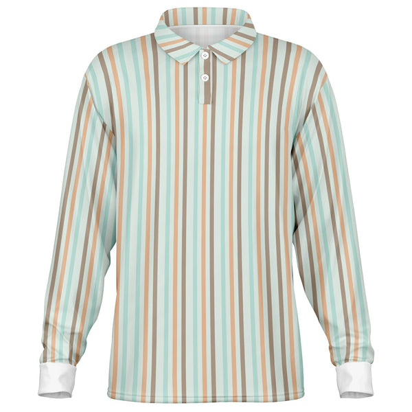 Multicolor Striped Long Sleeve Polo