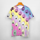 Gradient Leaves Pattern Cotton T-Shirt 12